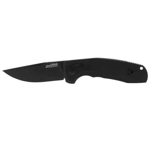 SOG 15-38-01-57 SOG-TAC AU Auto Knife 3.43" Cryo D2 Straight Plain Edge Blade, Black Textured Anodized Aluminum Handle