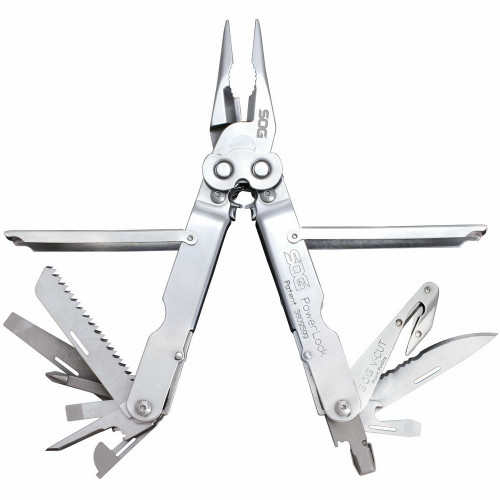 SOG S62N-CP PowerLock Multi-Tool w/ V-Cutter & Nylon Sheath, Satin