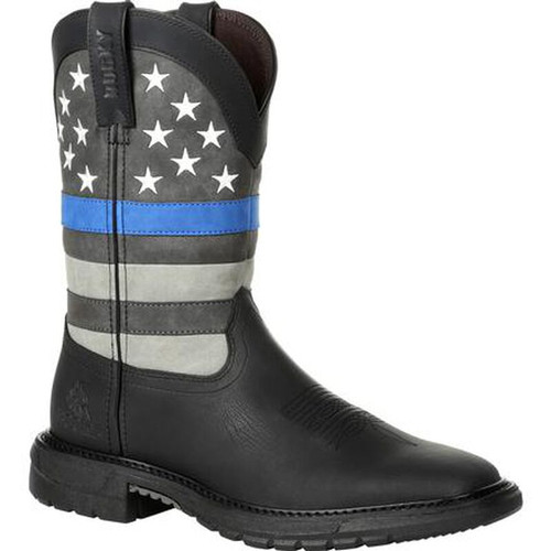 Rocky RKD0072 Thin Blue Line 11" Western Boots, Black