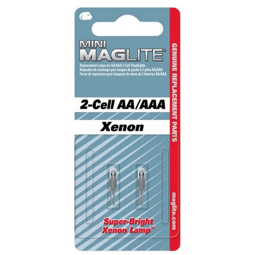 Maglite LM2A001 Xenon Lamp-Bulb for Mini Maglite 2-Cell AA/AAA Flashlights (2 Pack)