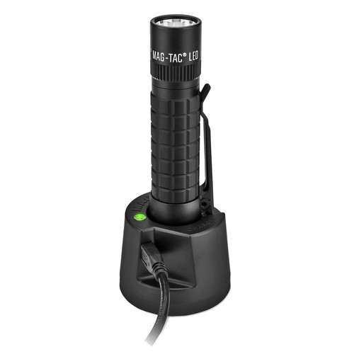 Maglite TRM1RE4 MAG-TAC LED Rechargeable Flashlight System, Plain Bezel, Black