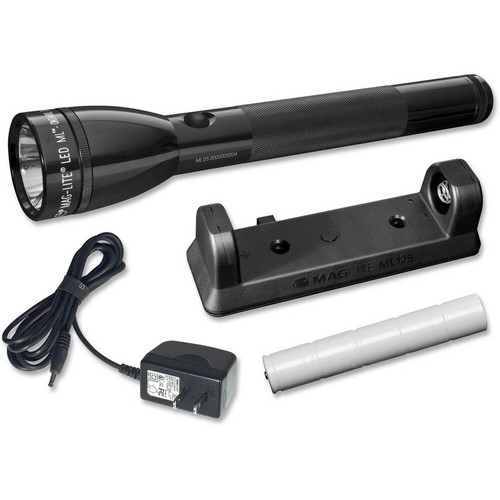 Maglite ML125-35014 ML125 LED Rechargeable Flashlight System, 230V AC Adapater, Black