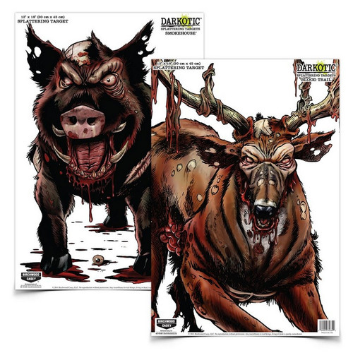 Birchwood Casey BC-35627 Darkotic 12" X 18" Target, 8 Targets - Smokehouse & Blood Trail