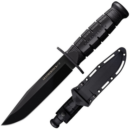 Cold Steel 39LSFC Leatherneck SF Knife 6.75" D2 Clip Point Plain Edge Blade, Black Griv-Ex™ Handle