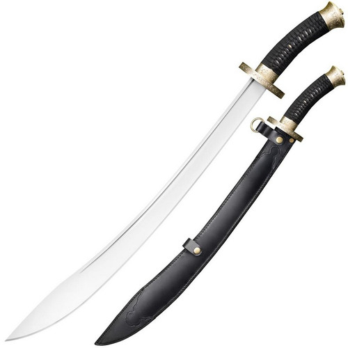 Cold Steel 88BBB Willow Leaf Sword 26.63" 1055 High Carbon Blade, Leather Scabbard