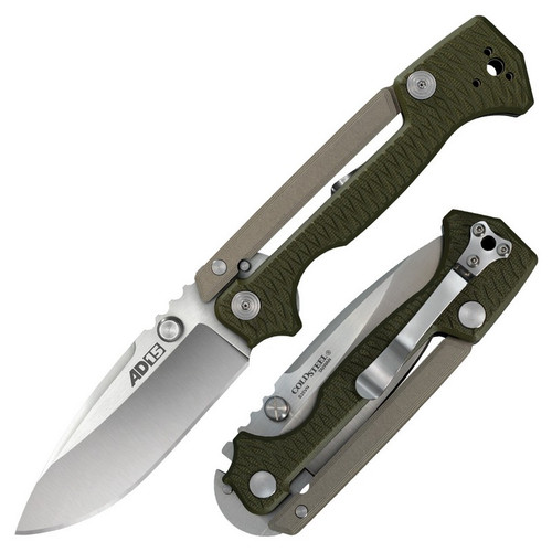 Cold Steel 58SQ AD-15 Folding Knife 3.50" S35VN Drop Point Plain Edge Blade, OD Green G10 Handle