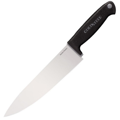 Cold Steel 59KSCZ Kitchen Classics Chef's Knife 8.00" 4116SS Drop Point Plain Edge Blade, Black Kray-Ex™ Handle
