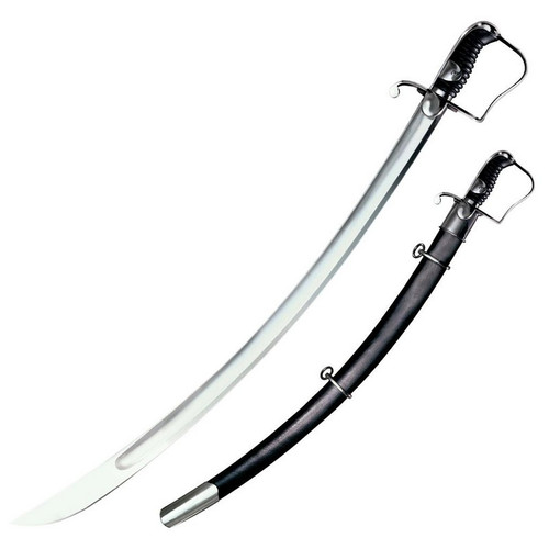 Cold Steel 88S 1796 Light Cavalry Saber 33" 1055 Carbon Blade, Leather Scabbard with Steel Fittings