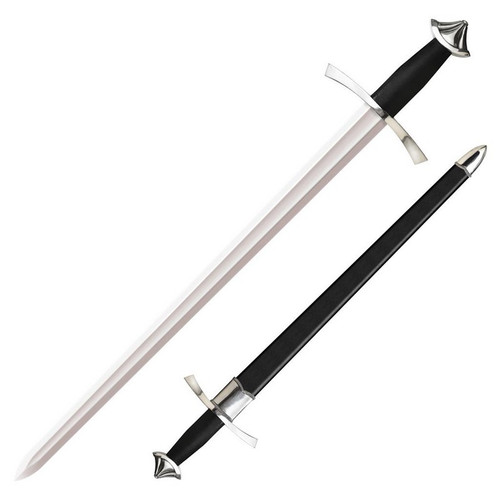 Cold Steel 88NOR Norman Sword 30" 1060 Carbon Blade, Leather / Wood Scabbard with Steel Fittings