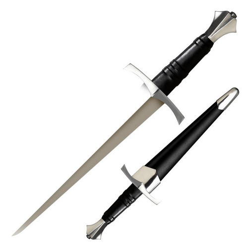 Cold Steel 88ITD Italian Dagger 12.75" 1060 Carbon Blade, Leather / Wood Scabbard with Steel Fittings.