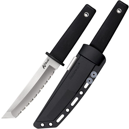 Cold Steel 17TS Kobun Tanto Knife 5.50" AUS8A Serrated Edge Blade, Black Kray-Ex™ Handle