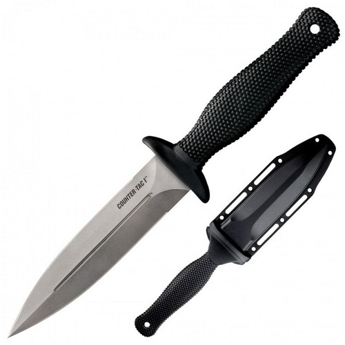 Cold Steel 10BCTL Counter TAC Boot Knife 5.00" AUS8A Spear Point Plain Edge Blade, Black Kray-Ex™ Handle