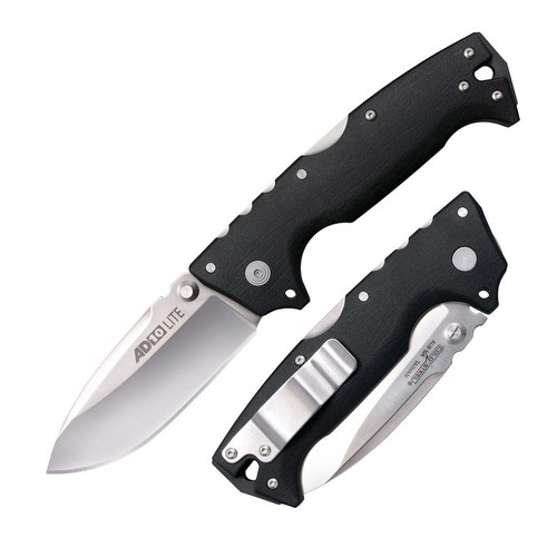Cold Steel FL-AD10 AD-10 Lite EDC Folding Knife 3.50" AUS10A Drop Point Plain Edge Blade, Black GFN Handle