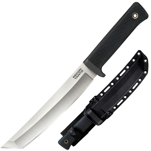 Cold Steel 35AM Recon Tanto Fixed Blade Knife 7.00" VG-10 San Mai® Plain Edge Blade, Black Kray-Ex™ Handle Cold Steel 35AM Recon Tanto Fixed Blade Knife 7.00" VG-10 San Mai® Plain Edge Blade, Black Kray-Ex™ Handle