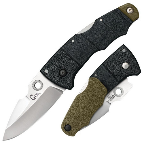 Cold Steel 28E Grik Folding Knife 3.00" AUS8A Drop Point Plain Edge Blade, Black GFN Handle