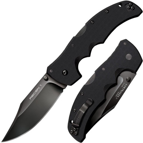 Cold Steel 27BC Recon 1 Folding Knife 4.00" S35VN Clip Point Plain Edge Blade, Black G10 Handle