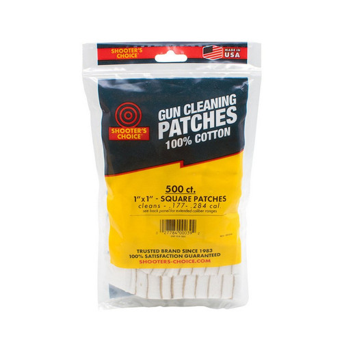 Shooter's Choice SHF-914-500 1" Cotton Gun Cleaning Patches - 500 Count