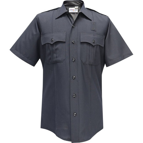 Flying Cross 57R84Z Men's Justice 75% Poly/25% Wool Short Sleeve Shirt with Zipper, LAPD Navy