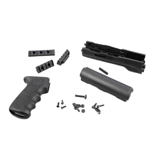 Hogue 74018 Overmolded Grip and Forend Kit for AK-47/AK-74 (Longer Yugo Version), Black