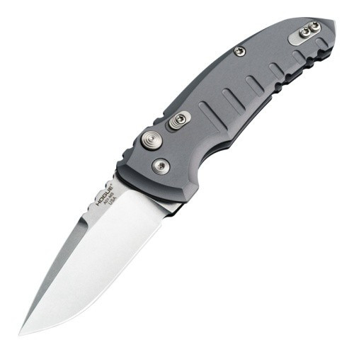 Hogue 24112 A01-Microswitch Automatic Folding Knife 2.75" CPM 154 Drop Point Blade, Matte Gray Handle