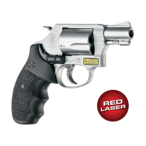 Hogue 60080 Red Laser Enhanced Monogrip for Smith & Wesson J-Frame Round Butt, Black