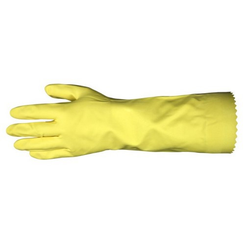 MCR Safety 5255 12" 15 mil Yellow Extra Long Flock Lined Latex, Raised Diamond Grip Industry Standard Canners Gloves