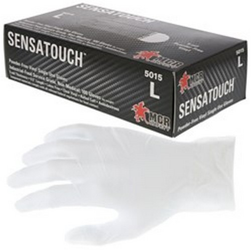 MCR Safety 5015 SensaTouch™ 9.5" 5 mil Vinyl Disposable Powder-Free Industrial Food Service Grade Gloves