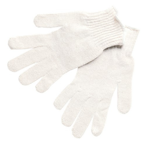 MCR Safety 9500 Regular Weight 7 Gauge White Cotton/Polyester String Knit Work Gloves w/ Hemmed Cuff