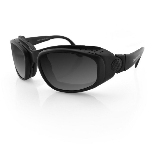 Bobster BSSA001AC Sport & Street Convertible Sunglasses w/ Matte Black Frame w/ 3 Interchangeable Lenses (Amber, Clear, Smoke)