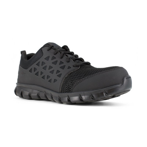 Reebok RB039 Women's Sublite Cushion Athletic Work Shoes with Mesh Upper, Black