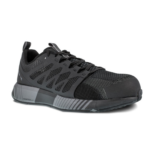 Reebok RB4310 Men's Fusion Flexweave™ Work Athletic Shoes with Composite Toe, Black and Gray