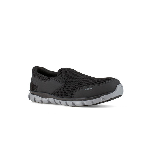 Reebok RB4037 Men's Sublite Cushion Work Athletic Slip-On Shoes with Alloy Toe, Black