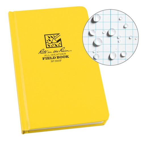 Rite in the Rain 350F All-Weather Hard Cover Book (4.75" x 7.5") Field Pattern, Yellow