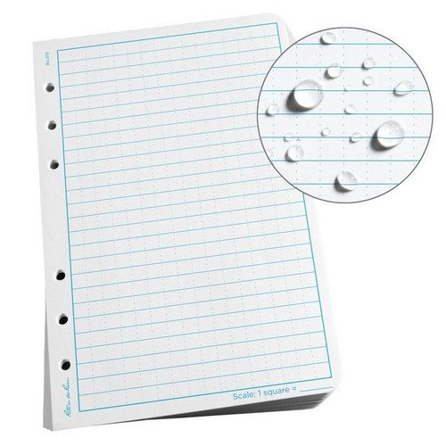 Rite in the Rain All-Weather Loose Leaf Paper (4.625" x 7") Universal Pattern, 100 Sheets