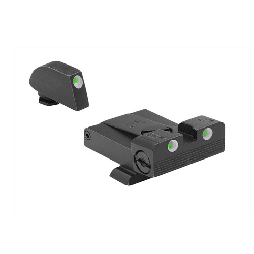Meprolight 0202243101 TRU-DOT® Self-Illuminated Fixed Pistol Night Sights for Glock Standard Frames, Green Front/Green Rear