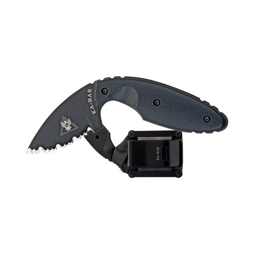 KA-BAR 1481 Original TDI Serrated Fixed Knife 5.625" Drop Point AUS 8A Stainless Steel Blade, Black Zytel Handle