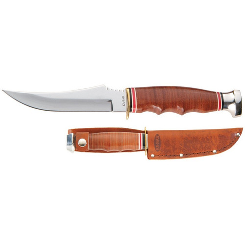KA-BAR 1233 Skinner Fixed Knife 8.25" Skinner DIN 1.4116 Stainless Steel Blade, Brown Leather Handle