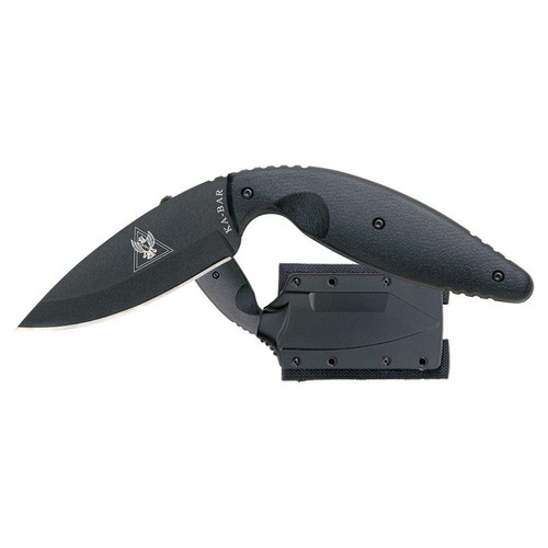 KA-BAR 1482 Large TDI Fixed Knife 7.57" Drop Point AUS 8A Stainless Steel Blade, Black Zytel Handle