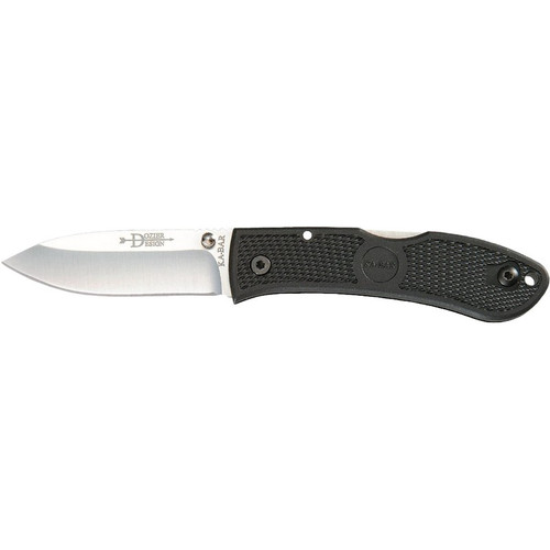 KA-BAR 4062 Dozier Hunter Folding Knife 7.25" Drop Point AUS 8A Stainless Steel Blade, Black Zytel Handle