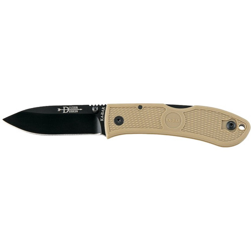 KA-BAR 4062CB Dozier Hunter Folding Knife 7.25" Drop Point AUS 8A Stainless Steel Blade, Coyote Brown Zytel Handle