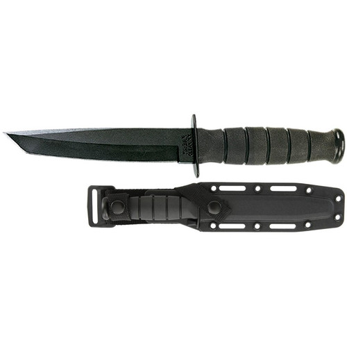 KA-BAR 5054 Short KA-BAR Tanto Fixed Knife 9.38" Tanto 1095 Cro-Van Blade, Black Kraton G Handle