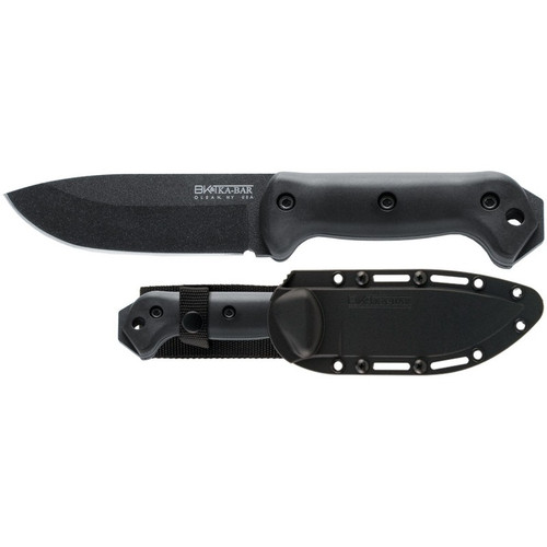 KA-BAR BK2 Becker Campanion Fixed Knife 10.50" Drop Point 1095 Cro-Van Blade, Black Ultramid Handle