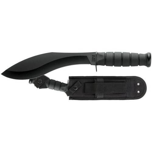 KA-BAR 1280 Combat Kukri Fixed Knife 13.38" Kukri 1095 Cro-Van Blade, Black Kraton G Handle