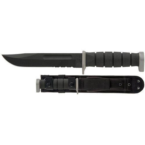 KA-BAR 1281 D2 Extreme Fixed Knife 11.88" Clip Point D2 Blade, Black Kraton G Handle and MOLLE Nylon Sheath