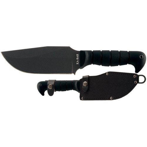 KA-BAR 1278 Heavy-Duty Warthog Fixed Knife 12.25" Warthog SK5 Blade, Black TPR Handle