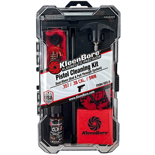 KleenBore KDS-9 Dual System Cleaning Rod & Pull Through Kit for .357/.38 Cal/9mm