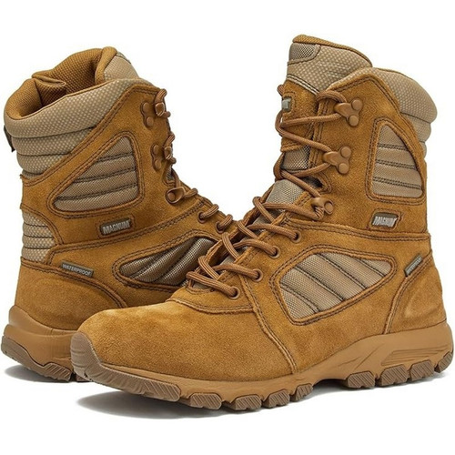 Magnum CM85005M Storm Shield 8" Side-Zip Waterproof Tactical Duty Boots, Tan/Tan