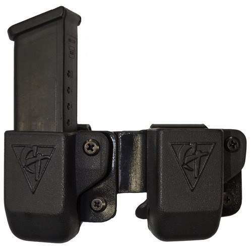 Comp-Tac Twin Magazine Pouch with Belt Clip for Single Stack 1911
