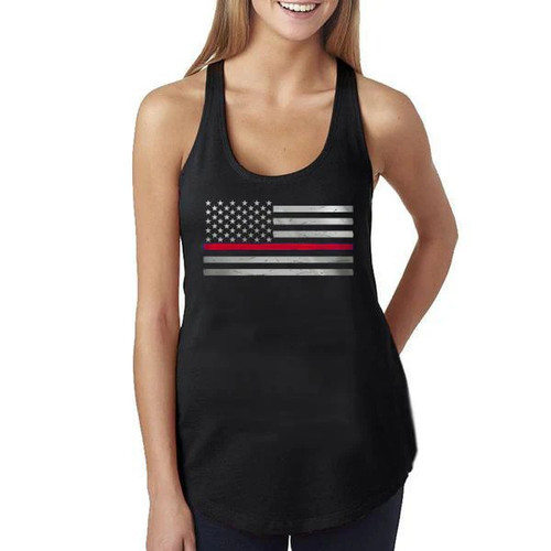 Thin Red Line Women's Classic Flag Tank Top, Black