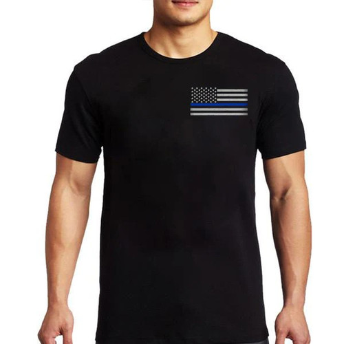 Thin Blue Line Men's Small Flag Short Sleeve T-Shirt